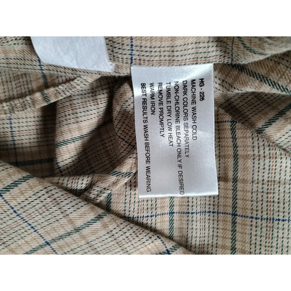 CHAPS Ralph Lauren Shirt Men's Large Brown Plaid Long Sleeve Button Down Vintage